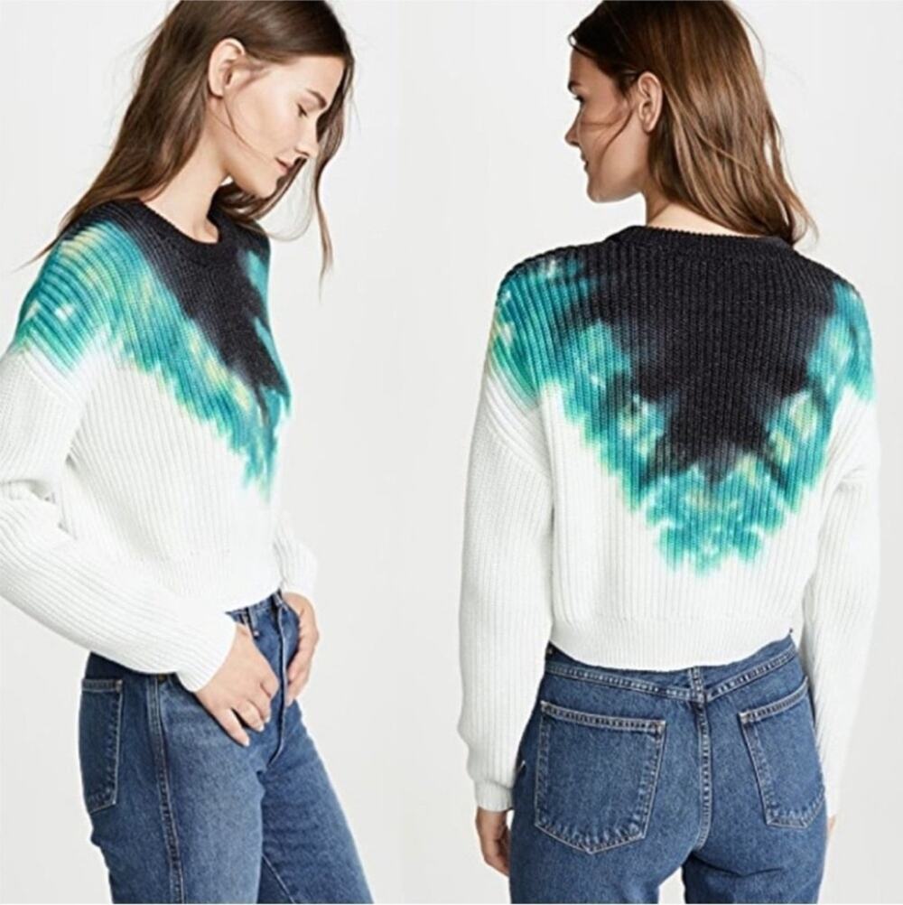 A.L.C. Elinor Pullover Tie-Dye Crewneck Sweater Cotton Blend Size XS